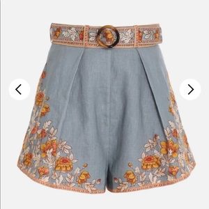 Zimmerman Andie Tuck Short Dusty Blue Floral. BNWT!